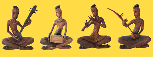 WOODEN HAND-CARVED of MUSICIAN